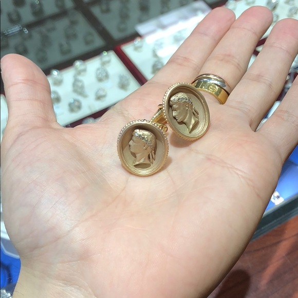 14K Solid Heavy Antique Cufflinks and Tie Tack!!! - Picture 8 of 8